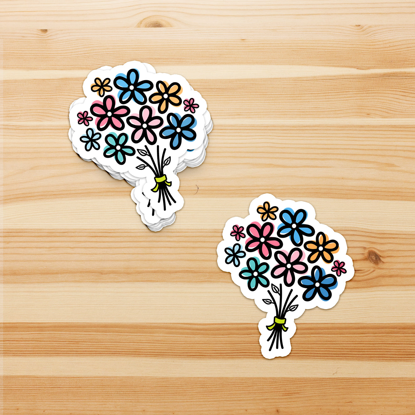 Wildflower Bouquet Die-Cut Sticker