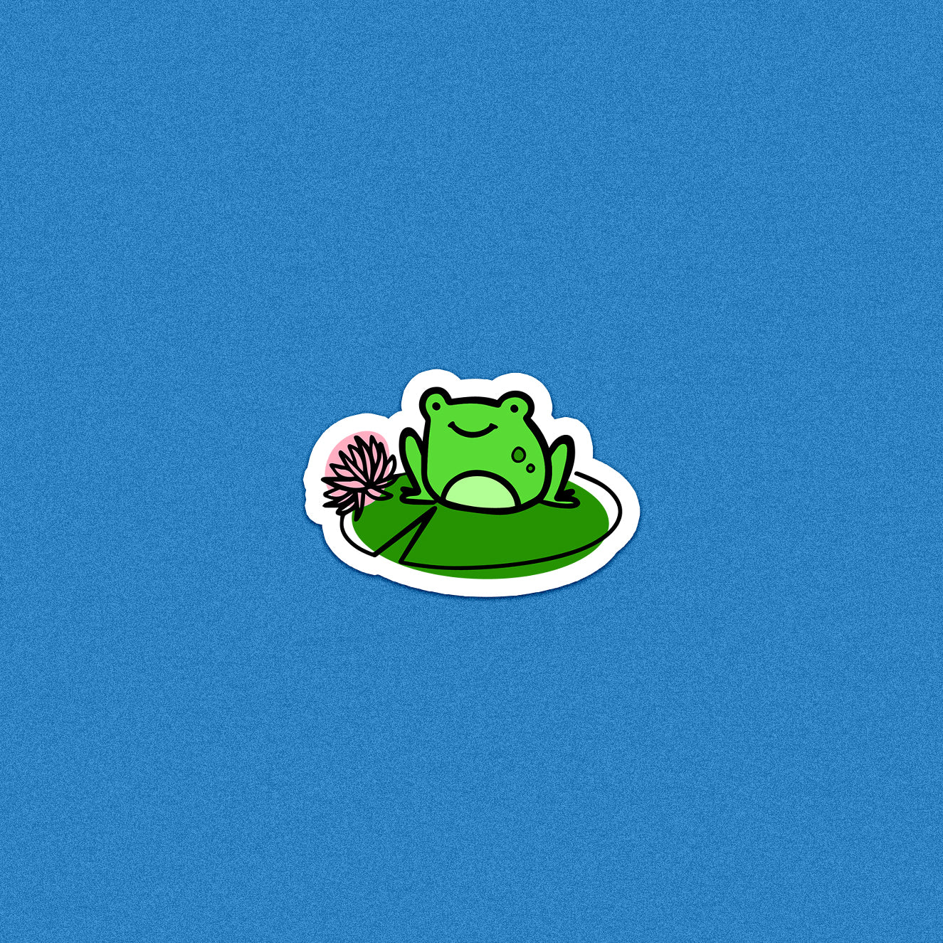 Pondside Frog Die-Cut Sticker