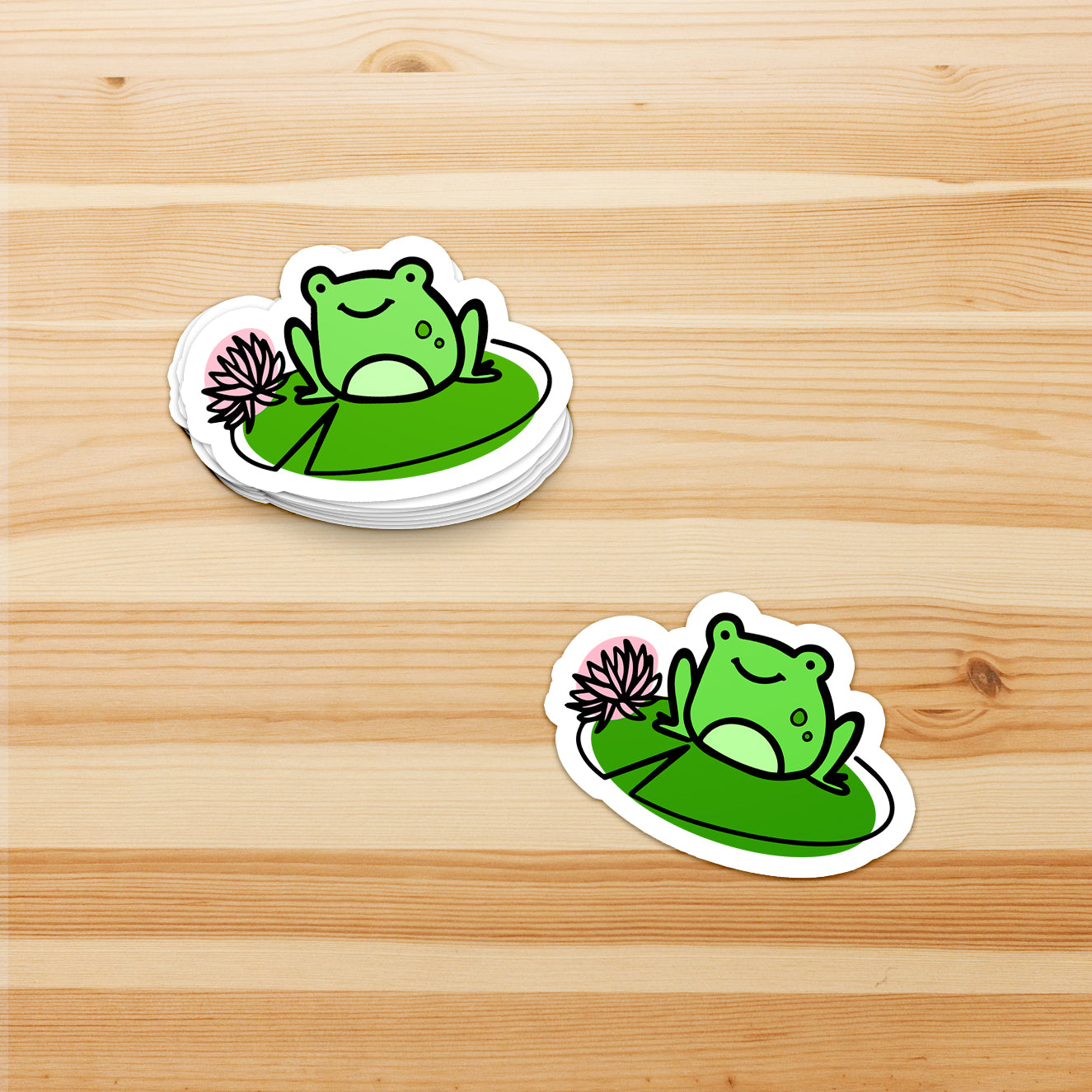 Pondside Frog Die-Cut Sticker